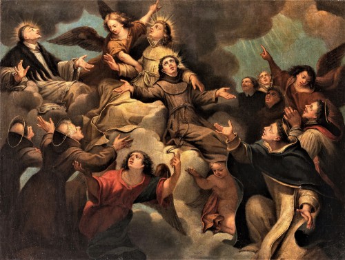 Saints dans la Gloire - École romaine du XVIIe siècle